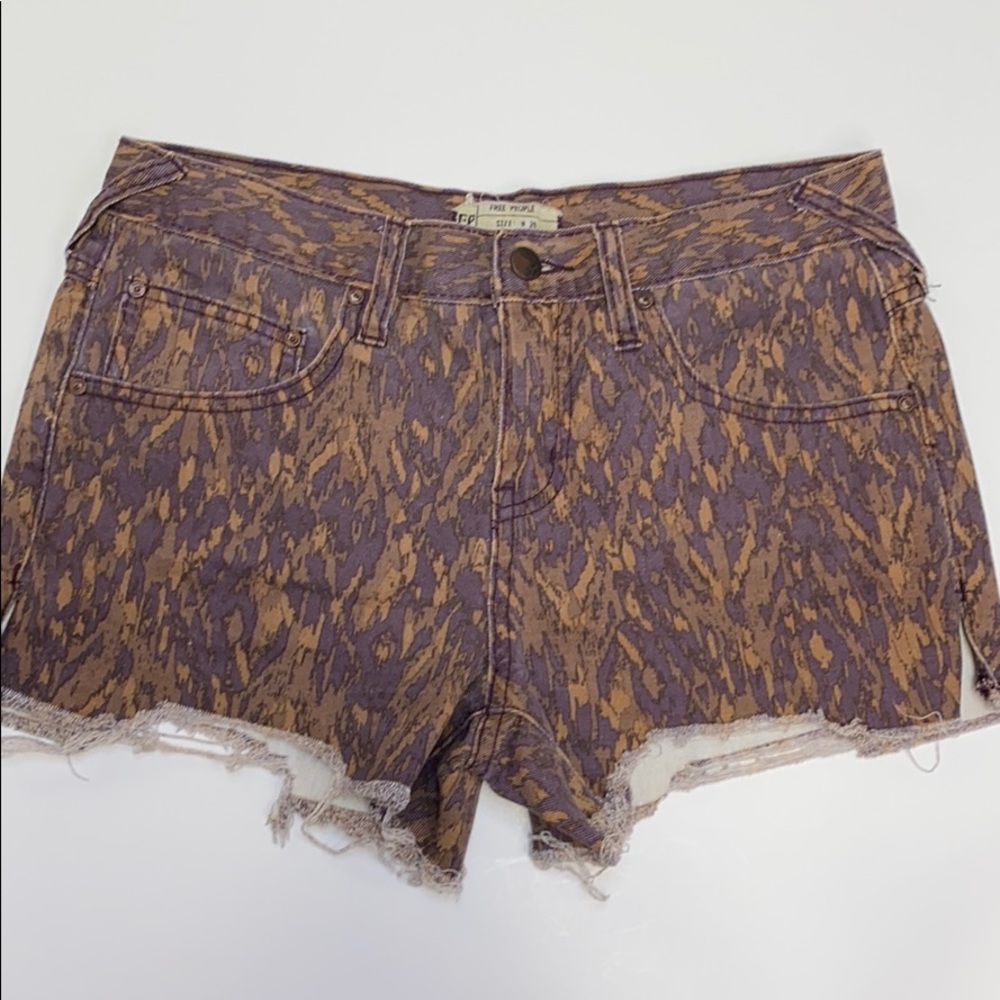 Free People Cut Off Denim Hi-Rise Shorts